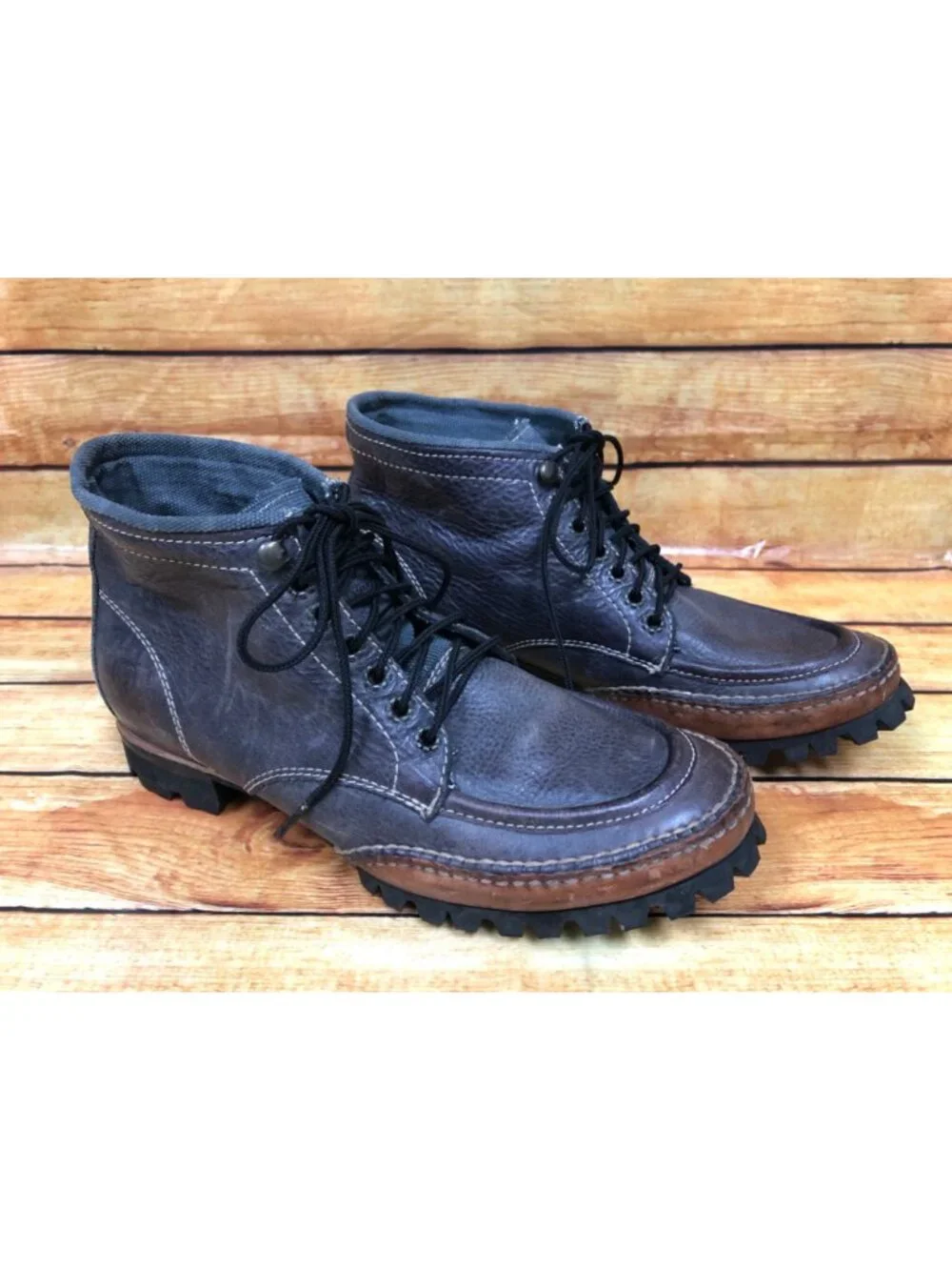 J Artola Mens 9 Brown Leather & Canvas Lace Up Chukka Boots
